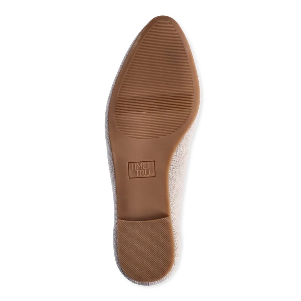 Time and Tru Women's Knit Ballet Flats, Size 8, Slip-On, Medium Width, Flat Heel - Picture 3 of 6